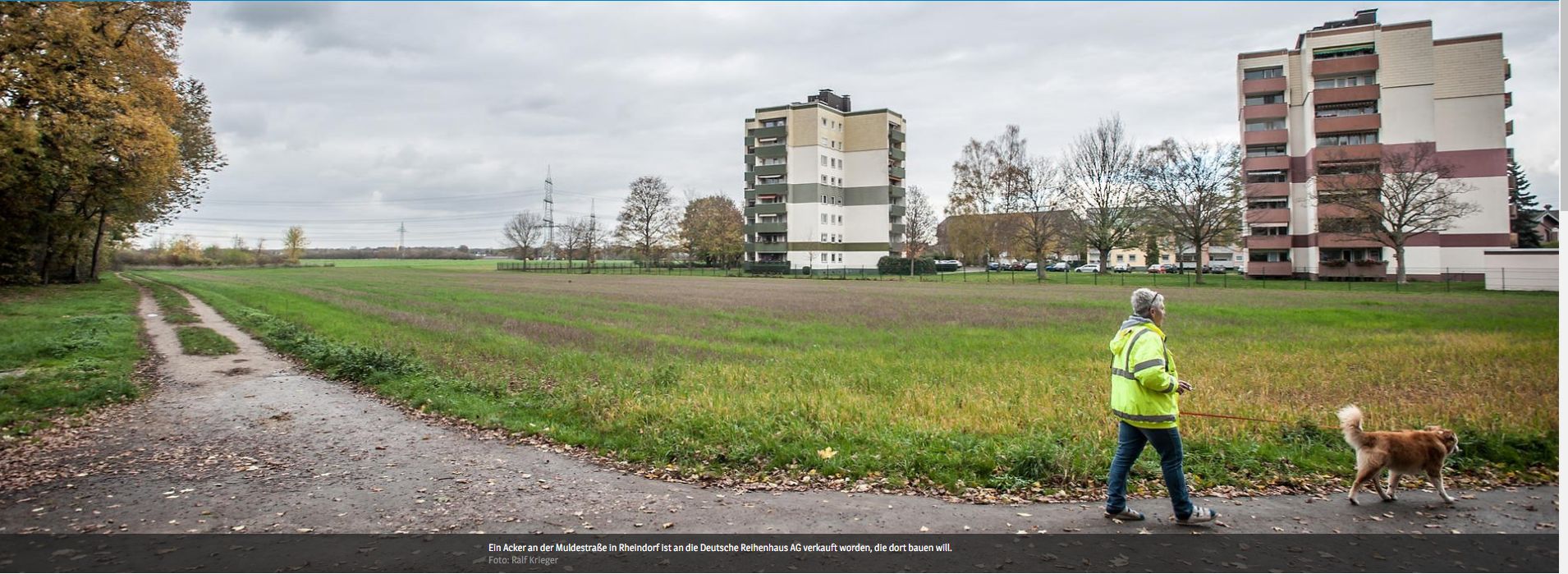 Ein Acker an der Muldestraße in Rheindorf ist an die Deutsche Reihenhaus AG verkauft worden, die dort bauen will- ©-Foto Ralf krieger